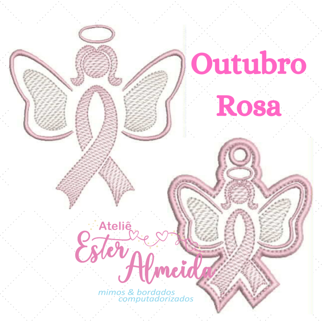 Matriz De Bordado Brinde Outubro Rosa Ester Almeida